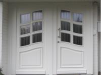 PaX Holz-Haustür in weiß zweiflüglig mit Karnisbogen