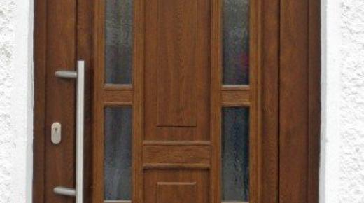 PaX Kunststoff-Haustür mit Holz Folierung in braun