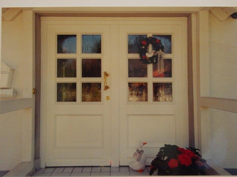 Holz-Haustür zwei Flügel in weiß
