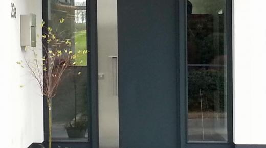 PaX Haustür in anthrazit mit Seitenteilen