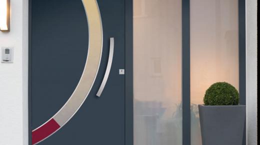 PaX Holz-Aluminium-Haustür mit doppeltem Seitenteil rechts